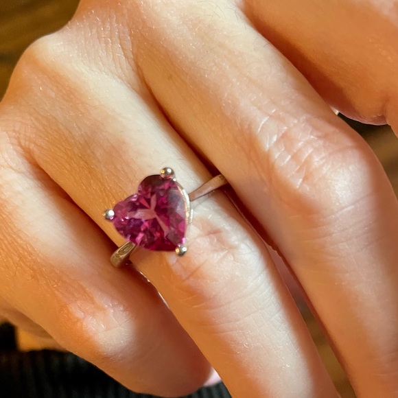 Beautiful authentic pink topaz ring at 925 sterling silver - Picture 2 of 3